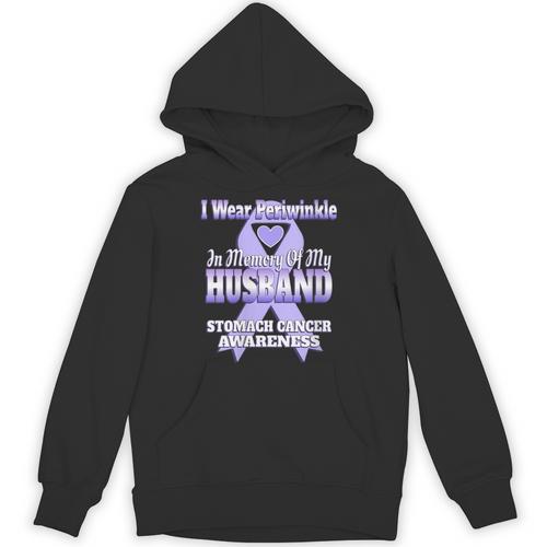 I Wear Periwinkle In Memory Of My Husband Stomach Cancer Unisex Hoodie - Easessy