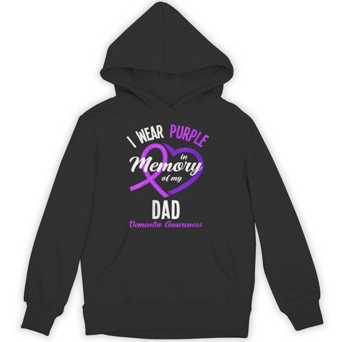 I Wear Purple In Memory For My Dad Dementia Awareness Unisex Hoodie - Easessy