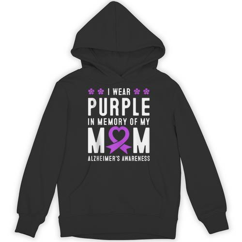 I Wear Purple In Memory Of My Mom Alzheimer's Awareness Day Unisex Hoodie - Easessy