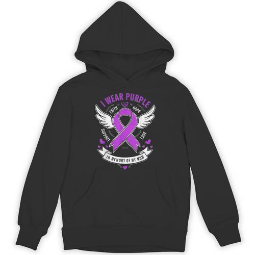 I Wear Purple In Memory Of My Mom Alzheimers Awarenesss Unisex Hoodie - Easessy