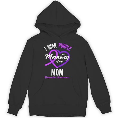 I Wear Purple In Memory For My Mom Dementia Awareness Unisex Hoodie - Easessy