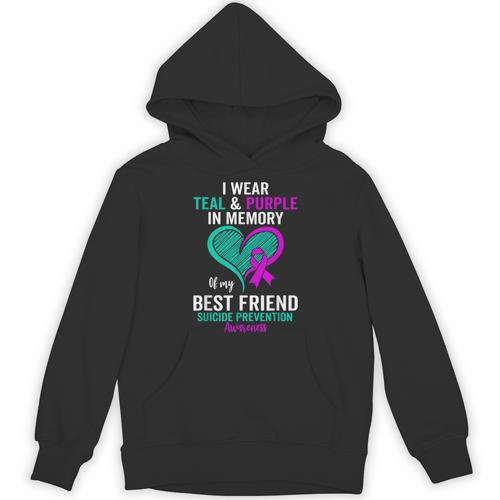 I Wear Teal And Purple In Memory Of My Friend Mental Health Unisex Hoodie - Easessy