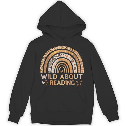 Wild About Reading Books Reader Lover Bookworm Librarian Unisex Hoodie - Bookorys DE