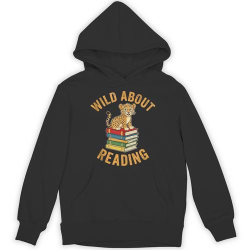 Wild About Reading Cute Leopard Teacher Kids Book Lover Unisex Hoodie - Bookorys