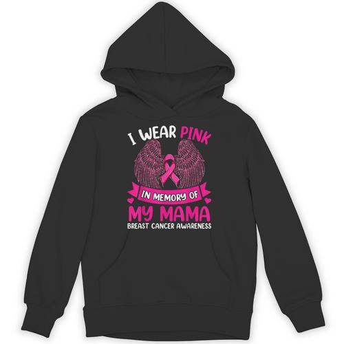 Wings Breast Cancer Shirt I Wear Pink In Memory Of My Mama Unisex Hoodie - Easessy
