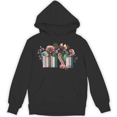 Women Book Lover Shirt Wildflowers Cottagecore Flowers Book Unisex Hoodie - Bookorys CA