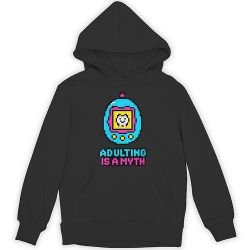 Women's Adulting Is A Myth Retro Pixel Pet Nostalgia Millennials Unisex Hoodie - Figerry