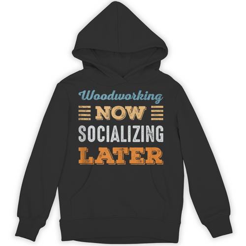 Woodworking Now Minimal Socializing Introvert Vintage Unisex Hoodie - Raresse