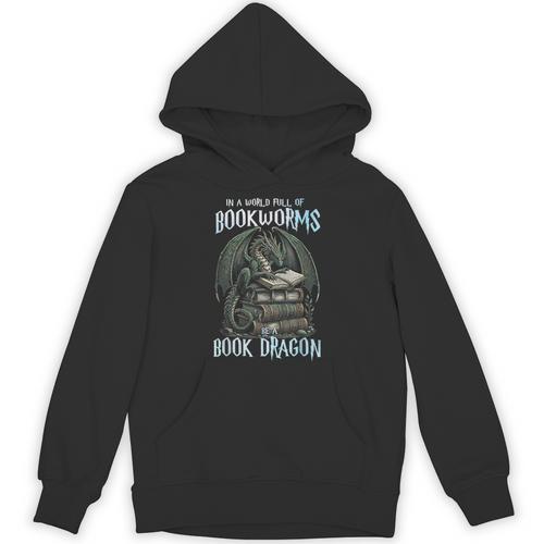 In A World Of Bookworms Be A Book Dragon Book Lover Reader Unisex Hoodie - Bookorys