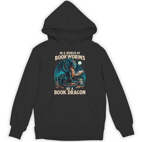In a World Of Bookworms Be a Book Dragon Reading Unisex Hoodie - Bookorys AU