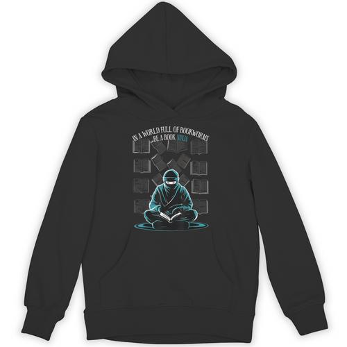 In A World Full Of Bookworms Be A Book Ninja Reading Reader Unisex Hoodie - Bookorys CA