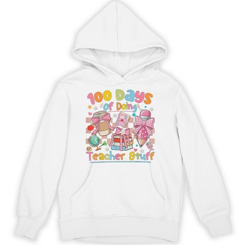 100th Day Of School Teacher 100 Days Coffee Books Unisex Hoodie - Bookorys UK