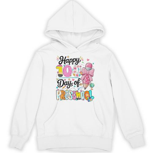 100th Day Of School Teacher Books 100 Days Of Preschool Girl Unisex Hoodie - Bookorys CA