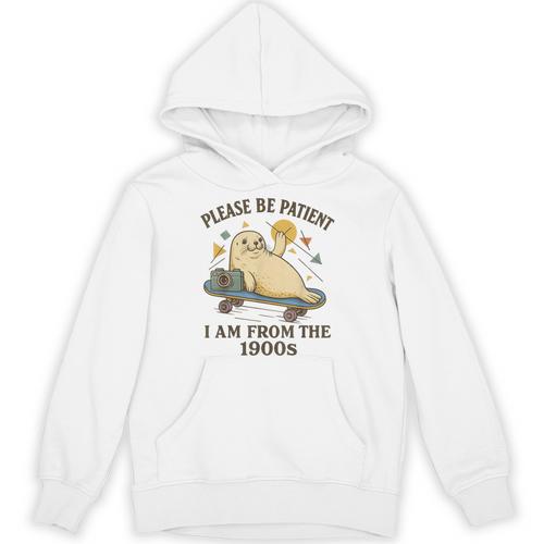 90s Manatee Humor Please Patient I'm From The 1900s Unisex Hoodie - Figerry
