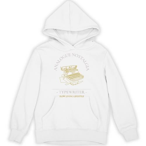 Analogue Nostalgia Typewriter Graphic Premium Tri-Blend Unisex Hoodie - Figerry