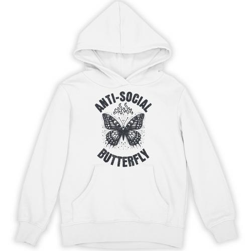 Anti-Social Butterfly Awkward Introvert Homebody Humor Unisex Hoodie - Raresse