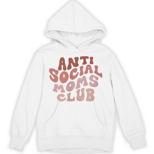 Anti Social Moms Club On Back Retro Introvert Unsociable Unisex Hoodie - Raresse