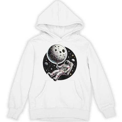 Astronaut Aesthetic Holding Moon Balloon Planets Introvert Unisex Hoodie - Raresse