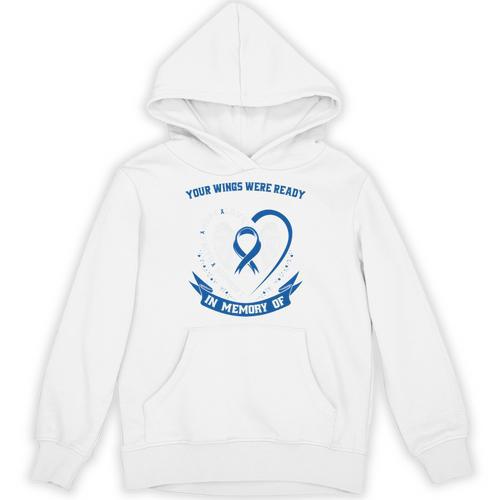Blue In Memory Of Mom Colon Cancer Awareness Memorial Unisex Hoodie - Easessy