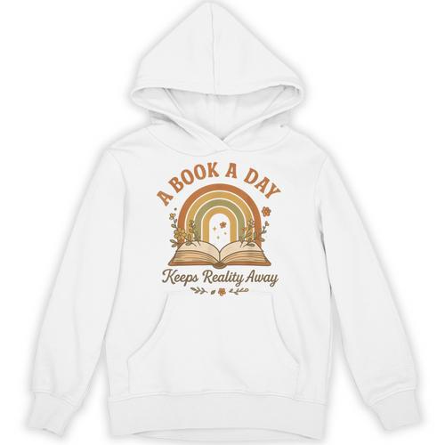 A Book A Day Keeps Reality Away Reading Unisex Hoodie - Bookorys