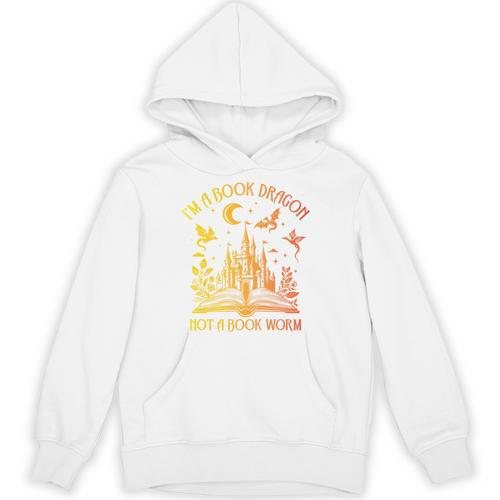 Book Dragon Not Book Worm Premium Unisex Hoodie - Bookorys AU
