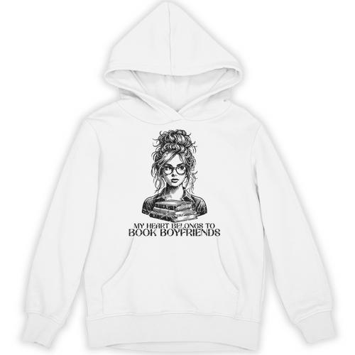 Book Lover Bent Over a Book Unisex Hoodie - Bookorys DE