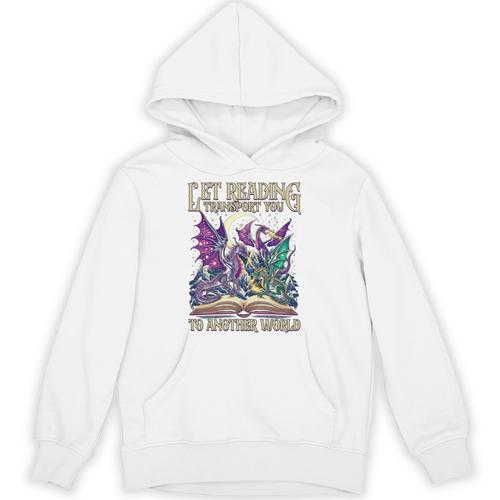 Book Lover Dragon Reading Transport You To Another World Unisex Hoodie - Bookorys AU