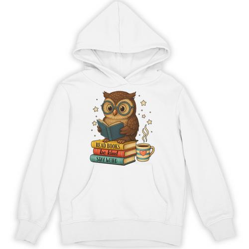 Book Lover Owl Reading Bookish Library Read Books Be Kind Unisex Hoodie - Bookorys DE
