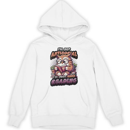Book Lover Owl Reading Books Introvert Bookworm Unisex Hoodie - Raresse
