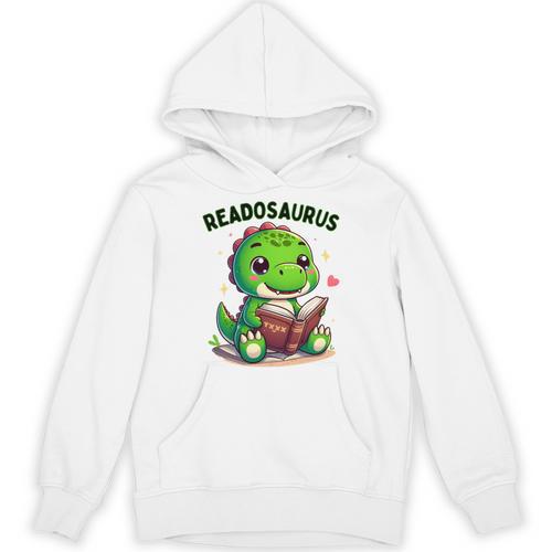 Book Lover Reading Dinosaur Readosaurus Library Unisex Hoodie - Bookorys