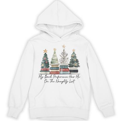 My Book Preference Has Me On The Naughty List Christmas Tree Unisex Hoodie - Bookorys CA