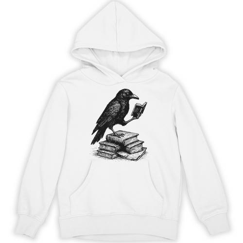 Book Raven Vintage Dark Academia Literature Reading Unisex Hoodie - Bookorys