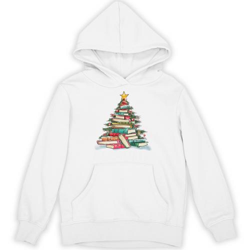 All Booked For Christmas Book Christmas Tree Lights Xmas Unisex Hoodie - Bookorys