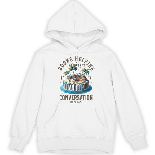 Books Helping Introvert Avoid Conversation Unisex Hoodie - Raresse