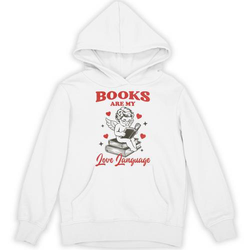 Books Are My LoveLanguage Cupid Valentines Unisex Hoodie - Bookorys
