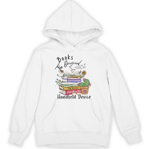 Books Original Handheld Device Reader Literacy Book Lover Unisex Hoodie - Bookorys