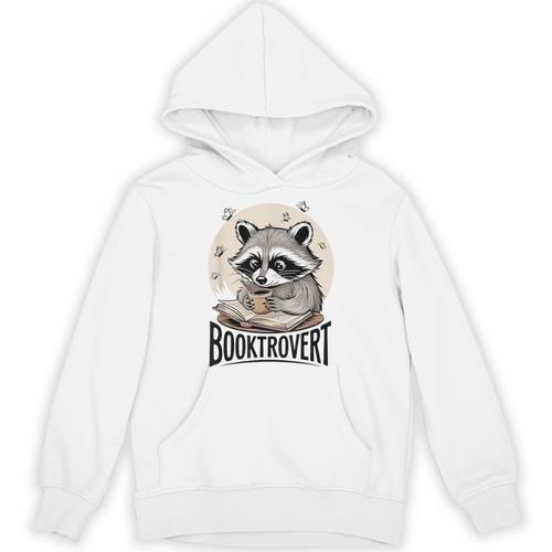Booktrovert Raccoon Reading And Coffee For Book Lover Unisex Hoodie - Bookorys AU