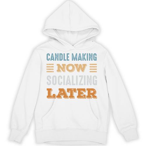 Candle Making Now Minimal Socializing Introvert Vintage Unisex Hoodie - Raresse