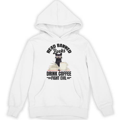 Cat I Read Banned Books Shirt Bookworm Avid Reader For Men Women Kids Unisex Hoodie - Bookorys