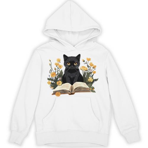 Cat Shirts For Women Book Lover Shirt Cute Cat And Book Premium Tri-Blend Unisex Hoodie - Bookorys UK