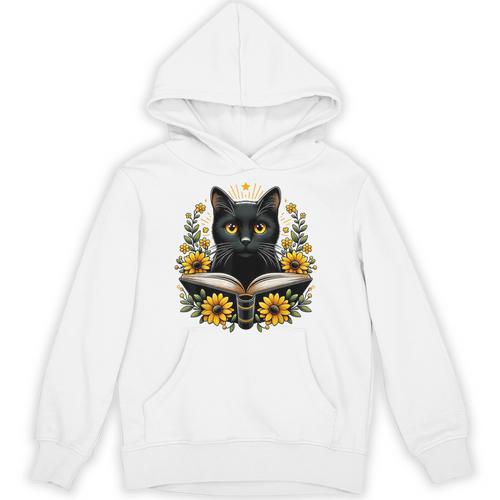 Cat For Women Book Lover Cute Cat And Book Unisex Hoodie - Bookorys