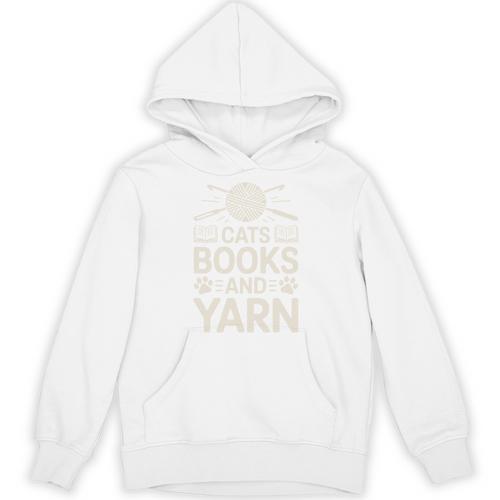 Cats Books And Yarn Crocheter Crocheting Unisex Hoodie - Bookorys
