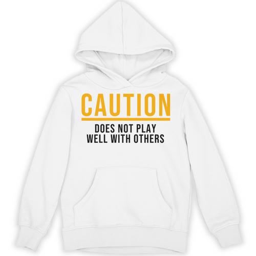Caution Does Not Play Well With Others Introvert Unisex Hoodie - Raresse