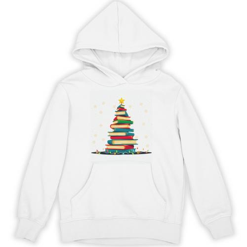 Christmas Tree Of Books Holiday Unisex Hoodie - Bookorys UK