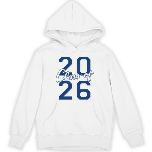Class Of 2026 Graduation Varsity Navy Blue Letters Premium Tri-Blend Unisex Hoodie - Best Gift Smart