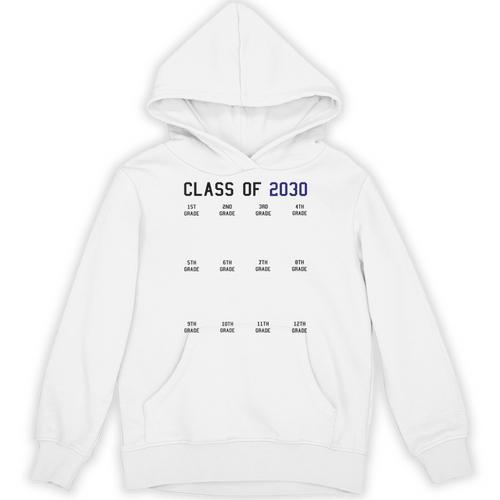 Class Of 2030 Graduation T-Shirt With Space For Handprints Unisex Hoodie - Best Gift Smart