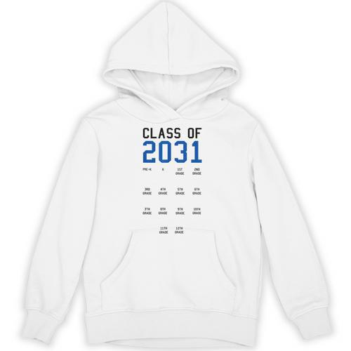 Class Of 2031 Graduation T-Shirt With Space For Handprints Unisex Hoodie - Best Gift Smart