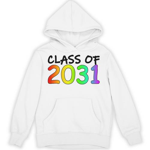 Class Of 2031 Pre-K -12th Grade Hand Prints Space Graduation Unisex Hoodie - Best Gift Smart