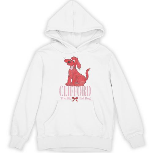 Clifford The Big Red Dog Pink Text With Bow Illustrated Book Unisex Hoodie - Bookorys CA