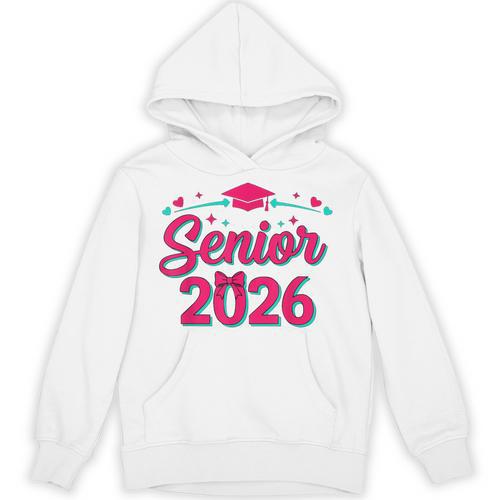 Coquette Pink Bow Senior 2026 Class Of Graduation Unisex Hoodie - Best Gift Smart
